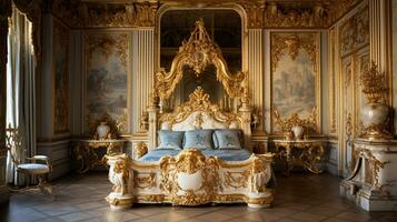 photo de le chambre de le palais de Versailles, France. génératif ai