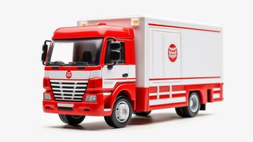 affichage une 3d miniature courrier camion. génératif ai photo