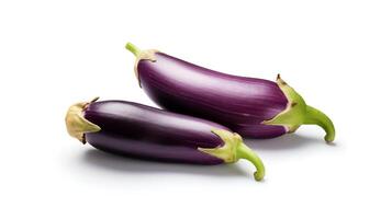 photo de aubergine isolé sur blanc Contexte. génératif ai