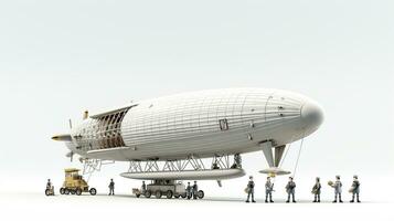 affichage une 3d miniature Zeppelin. génératif ai photo