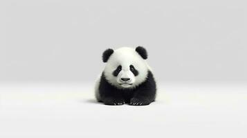 photo de une Panda sur blanc Contexte. génératif ai
