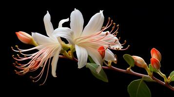 photo de magnifique chèvrefeuille fleur isolé sur blanc Contexte. génératif ai