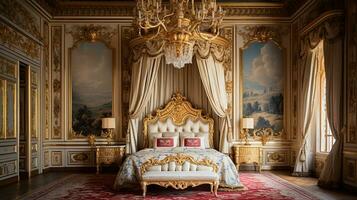 photo de le chambre de le palais de Versailles, France. génératif ai