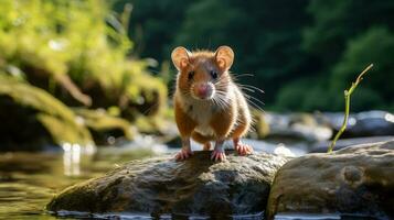 fermer photo de une loir à la recherche dans leur habitat. génératif ai