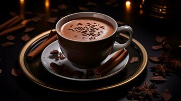 photo de épicé chaud Chocolat comme une plat dans une haut de gamme restaurant. génératif ai