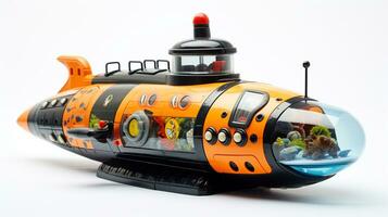 affichage une 3d miniature sous-marin. génératif ai photo