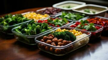 sans viande repas préparation. pratique, en bonne santé, et économique photo