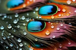 macro Capturer de gouttes de pluie orner oiseau plumes représentant natures délicatesse photo