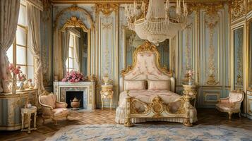 photo de le chambre de le palais de Versailles, France. génératif ai