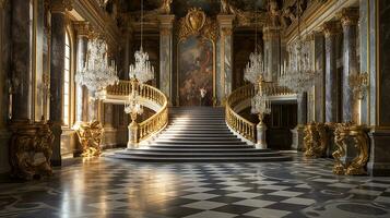 photo de le pièce avec le intérieur conception de le palais de Versailles, France. génératif ai