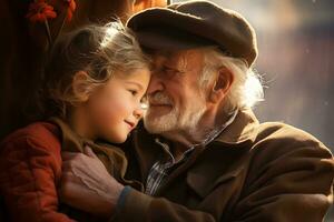 le proche émotif liaison entre grands-parents et leur petits enfants photo