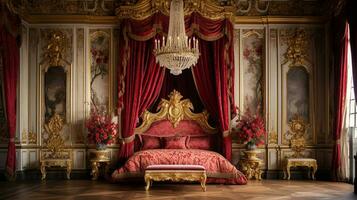 photo de le chambre de le palais de Versailles, France. génératif ai