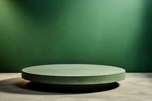 artistique afficher arrangement sculptural les tables sur tendance vert Contexte maquette génératif ai photo