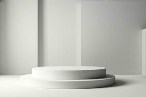 blanc podium et Contexte pour produit présentation rendu dans 3d photo