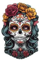 mexicain journée de le mort catrina crâne sur blanc Contexte photo