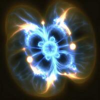 multidimensionnel plasma Obliger champ dans bleu espace photo