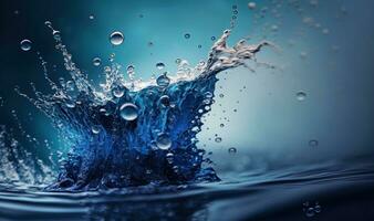 rafraîchissant bleu l'eau éclaboussure Contexte avec espace pour texte photo