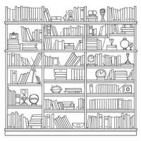 continu dessin de livres dans une confortable librairie et bibliothèque photo