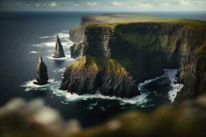 Stupéfiant vue de falaises de maman dans Irlande photo