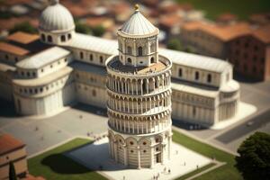 miniature penché la tour de pise dans Italie photo