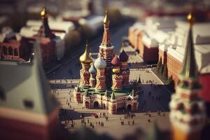 tiltshift vue de rouge carré dans Moscou Russie photo