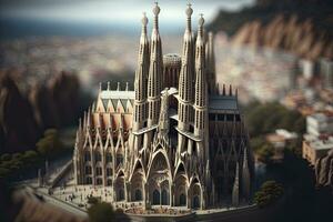 sagrada familia une miniature chef-d'oeuvre de Barcelone iconique Basilique photo
