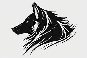 minimaliste Loup graphique dans noir et blanc photo