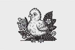 fleuri poulet illustration photo