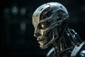 numérique cerveau fermer portrait de Android artificiel intelligence robot tête photo