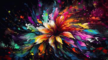 vibrant abstrait fleur ouvrages d'art pour Accueil décor et conception projets photo