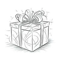 élégant cadeau boîte avec arc sur blanc Contexte pour Noël présent photo