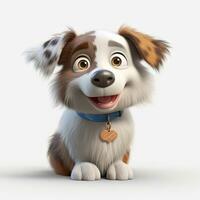 adorable australien berger avec une gros sourire dans Pixar style photo