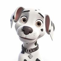 content dalmatien avec adorable sourire dans Pixar style photo