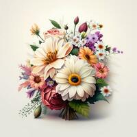 élégant blanc fleur bouquet sur haute résolution 4k Contexte photo