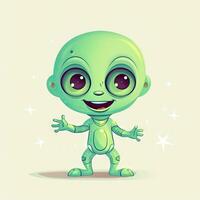 mignonne minimaliste vert extraterrestre bébé personnage illustration photo