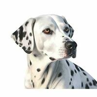 minimaliste aquarelle La peinture de une dalmatien sur doux pastel Contexte photo