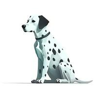 minimaliste aquarelle La peinture de une dalmatien sur doux pastel Contexte photo