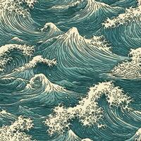 captivant dessin de roulant océan vagues photo