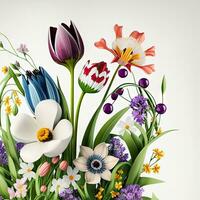 épanouissement printemps fleurs dans 4k une réaliste Contexte pour votre dessins photo