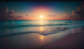 éthéré lever du soleil plus de Miami plage océan comme rêveur Contexte photo