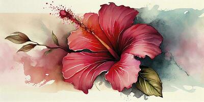 vibrant aquarelle hibiscus fleurs pour plage mariage invitations photo