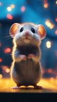 détaillé et réaliste cinématique effet Contexte avec mignonne Souris ai généré photo