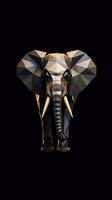 origami l'éléphant sur foncé Contexte génératif ai photo