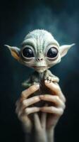 extraordinaire portrait de inconnue adorable extraterrestre espèce ai généré photo