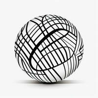 moderne et minimaliste géométrique ligne art basketball sur blanc Contexte ai généré photo