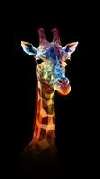 pixélisé girafe dans concentrer génératif ai photo