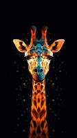 pixélisé girafe dans concentrer génératif ai photo