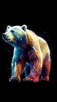 glitch polaire ours sur foncé Contexte génératif ai photo