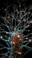 explorant le amygdale fermer vue de les neurones dans le cerveau génératif ai photo