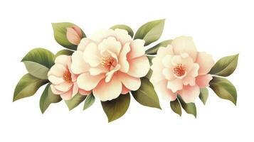 doux rose aquarelle collection sur blanc Contexte dans contemporain style génératif ai photo